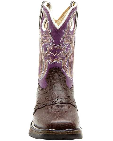 Image #4 - Durango Little Girls' Western Boots - Square Toe, Dark Brown, hi-res