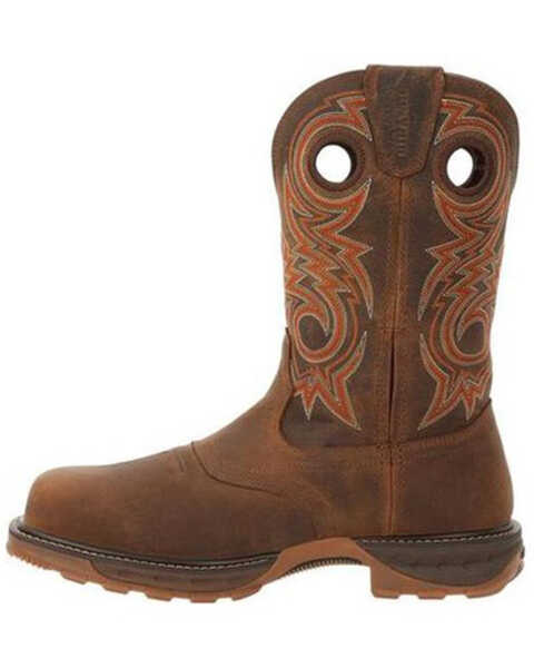 Image #3 - Durango Men's Saddle Waterproof Western Work Boots - Composite Toe, Brown, hi-res