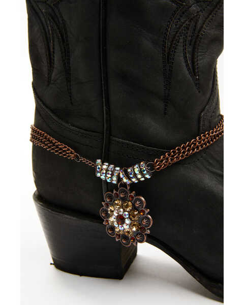 Shyanne Women's Rhinestone Studded Berry Boot Chain, Brown, hi-res