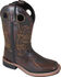 Smoky Mountain Boys' Chocolate Landry Pull On Boots - Square Toe , Chocolate, hi-res