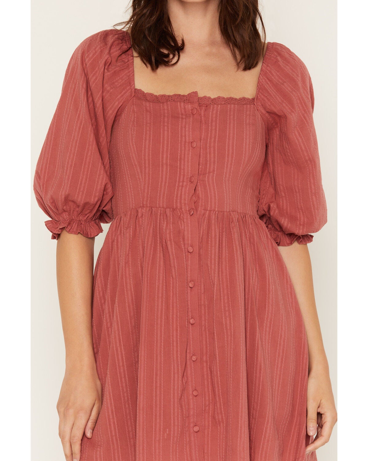 Image #3 - Cleo + Wolf Women's Short Sleeve Button-Front Mini Dress, Rose, hi-res