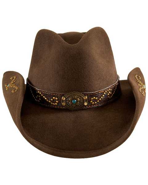 Bullhide Girls' More Than Friends Felt Cowgirl Hat, Brown, hi-res