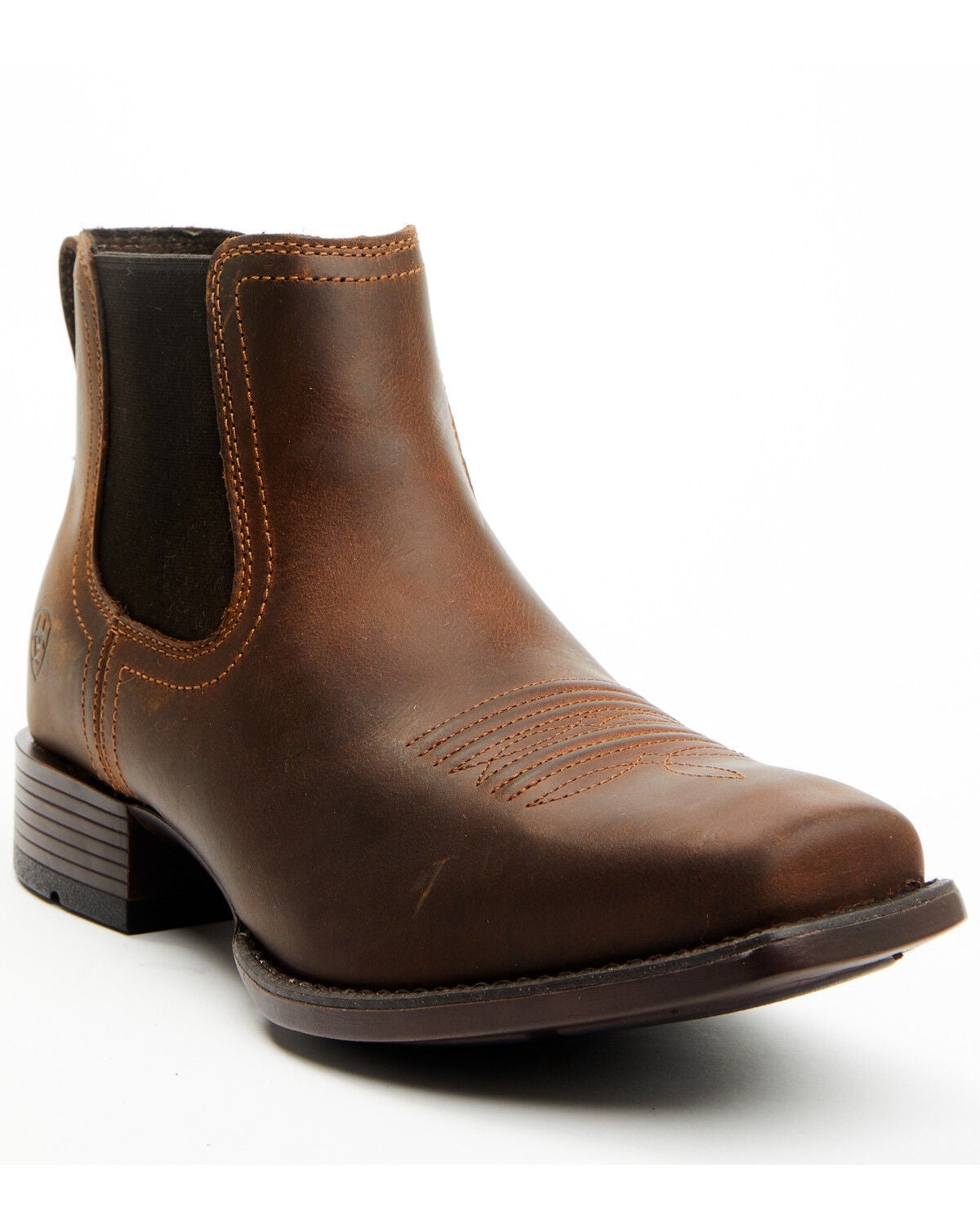 Ariat Men's Booker Ultra Chelsea Boots - Square Toe, Brown, hi-res