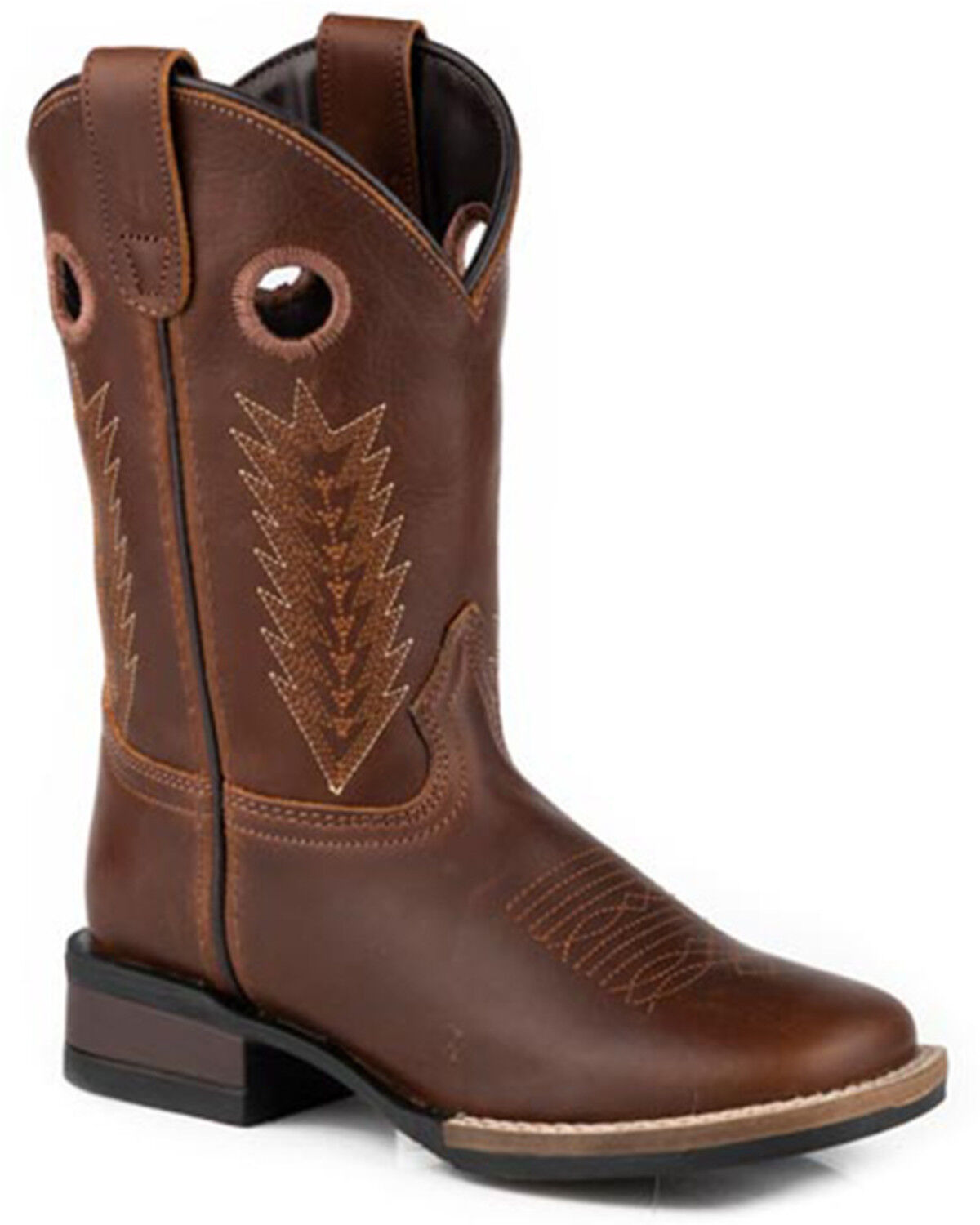 Image #1 - Roper Little Boys' James Western Boots - Broad Square Toe, Tan, hi-res