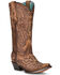 Image #1 - Corral Women's Shedron Inlay Western Boots - Snip Toe, Brown, hi-res