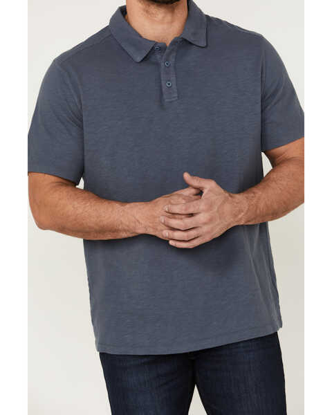Image #3 - Brothers and Sons Men's Short Sleeve Slub Polo Shirt , Indigo, hi-res