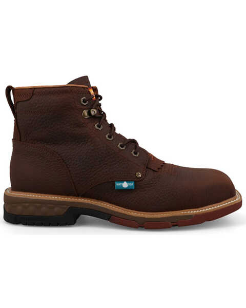 Image #2 - Twisted X Men's 6" CellStretch® Lacer Work Boots - Nano Toe , Coffee, hi-res