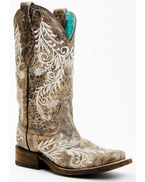 Image #2 - Corral Women's Glow in the Dark Western Boots - Square Toe, Brown, hi-res