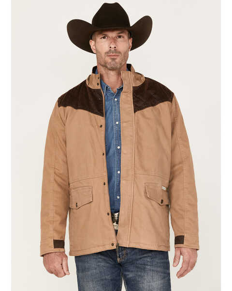 Cody James Men's Olton Utility Canvas Rancher Hooded Jacket, Beige/khaki, hi-res