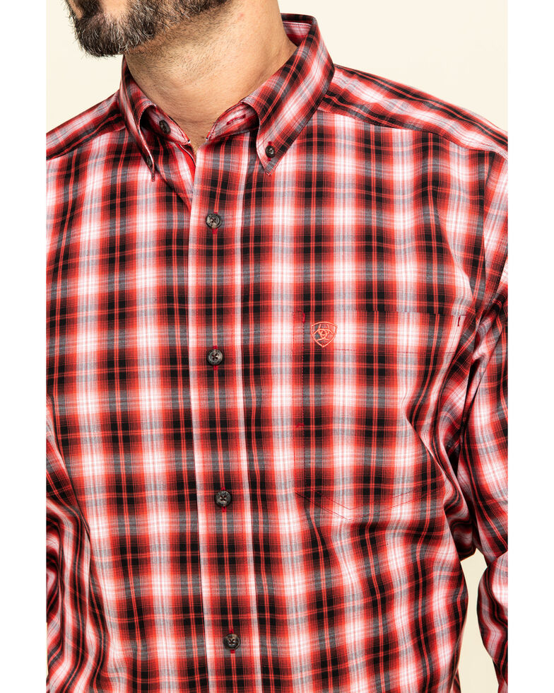 Ariat Men's Impala Plaid Long Sleeve Western Shirt , Red, hi-res