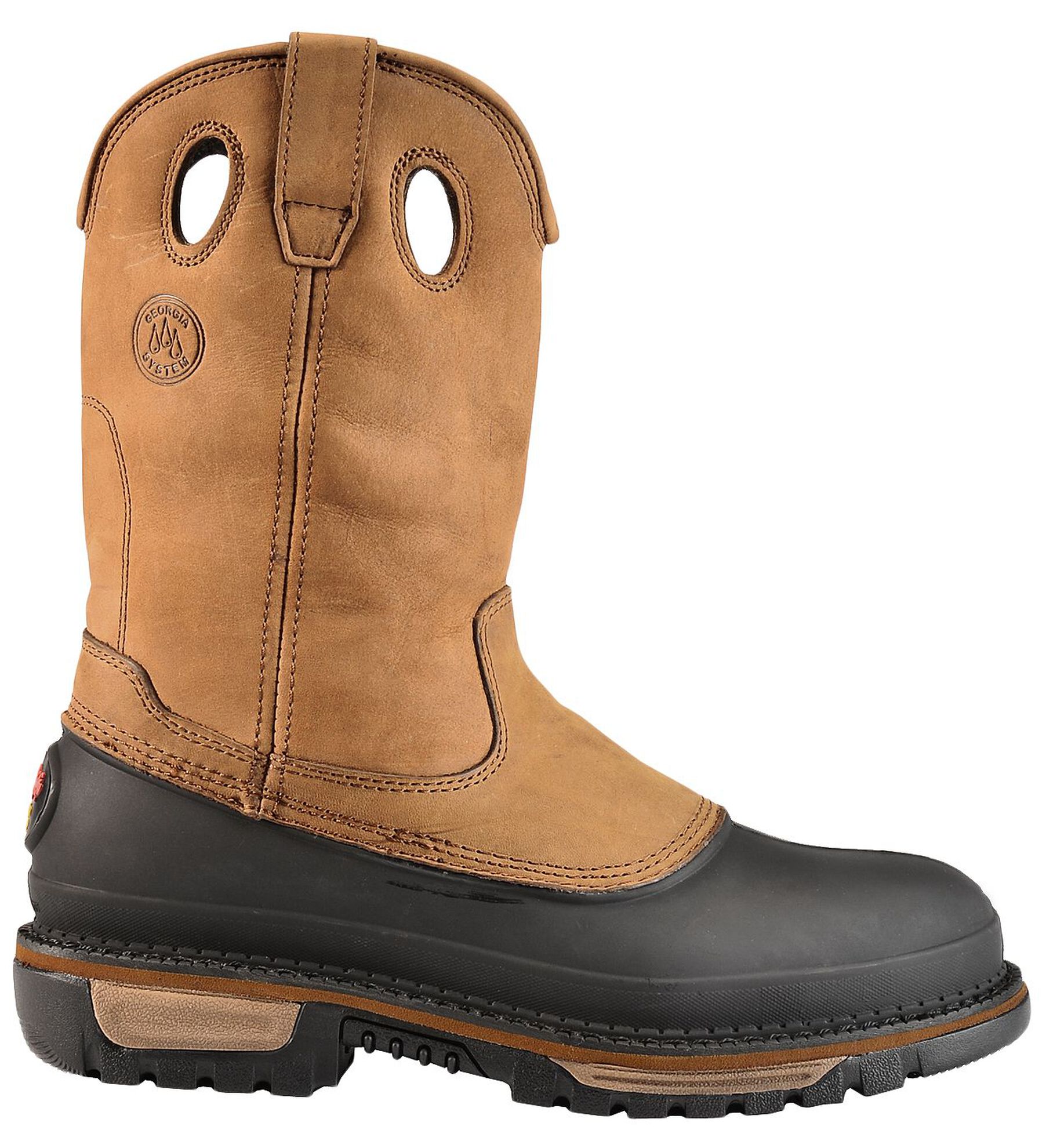 Image #2 - Georgia Boot Men's Mud Dog Waterproof Pull On Work Boots - Steel Toe, , hi-res