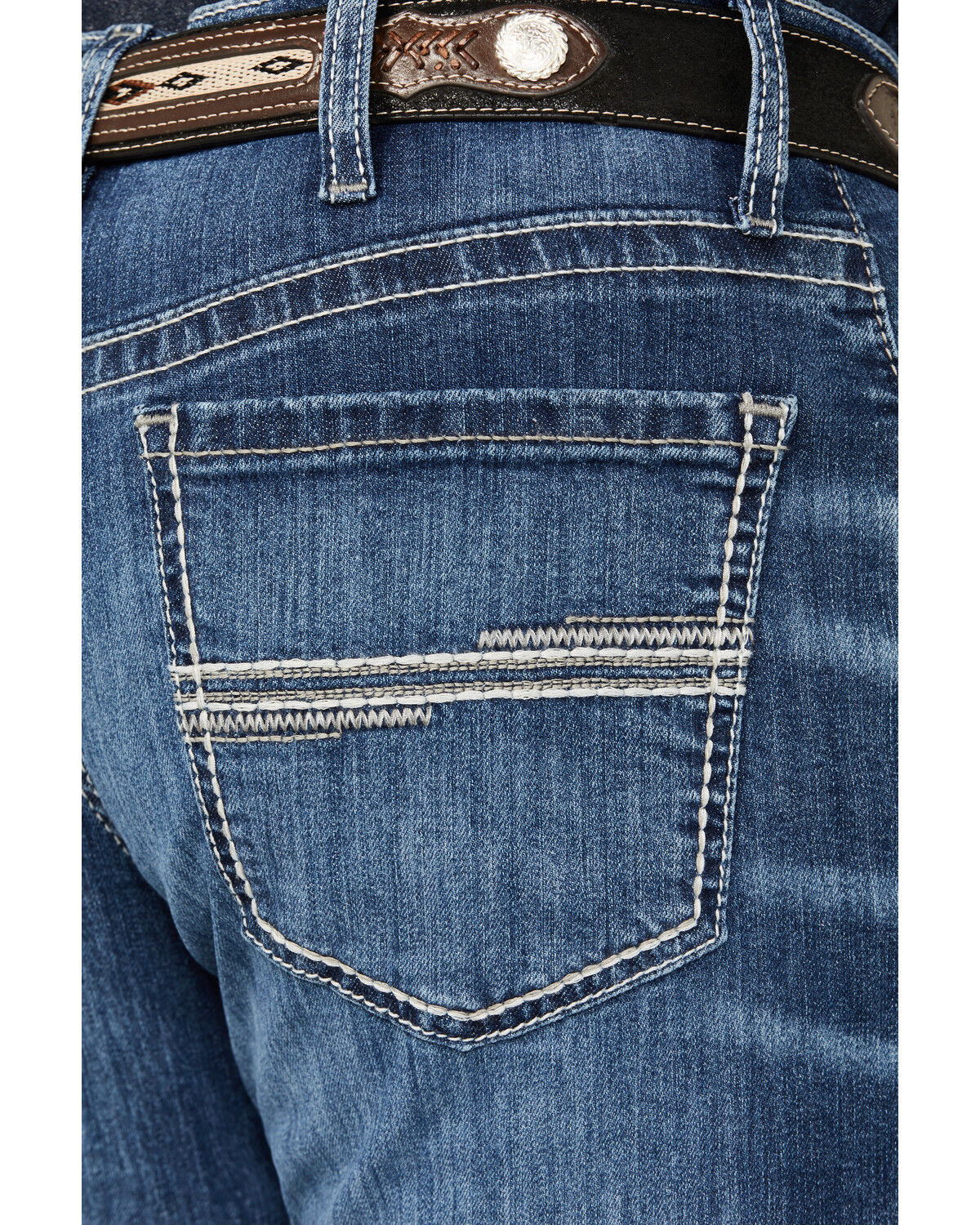 Image #4 - Cinch Men's White Label Medium Stonewash Straight Denim Jeans, Indigo, hi-res