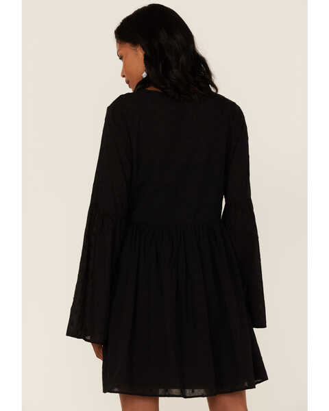 Wrangler Women's Bell Sleeve Tunic Dress, Black, hi-res
