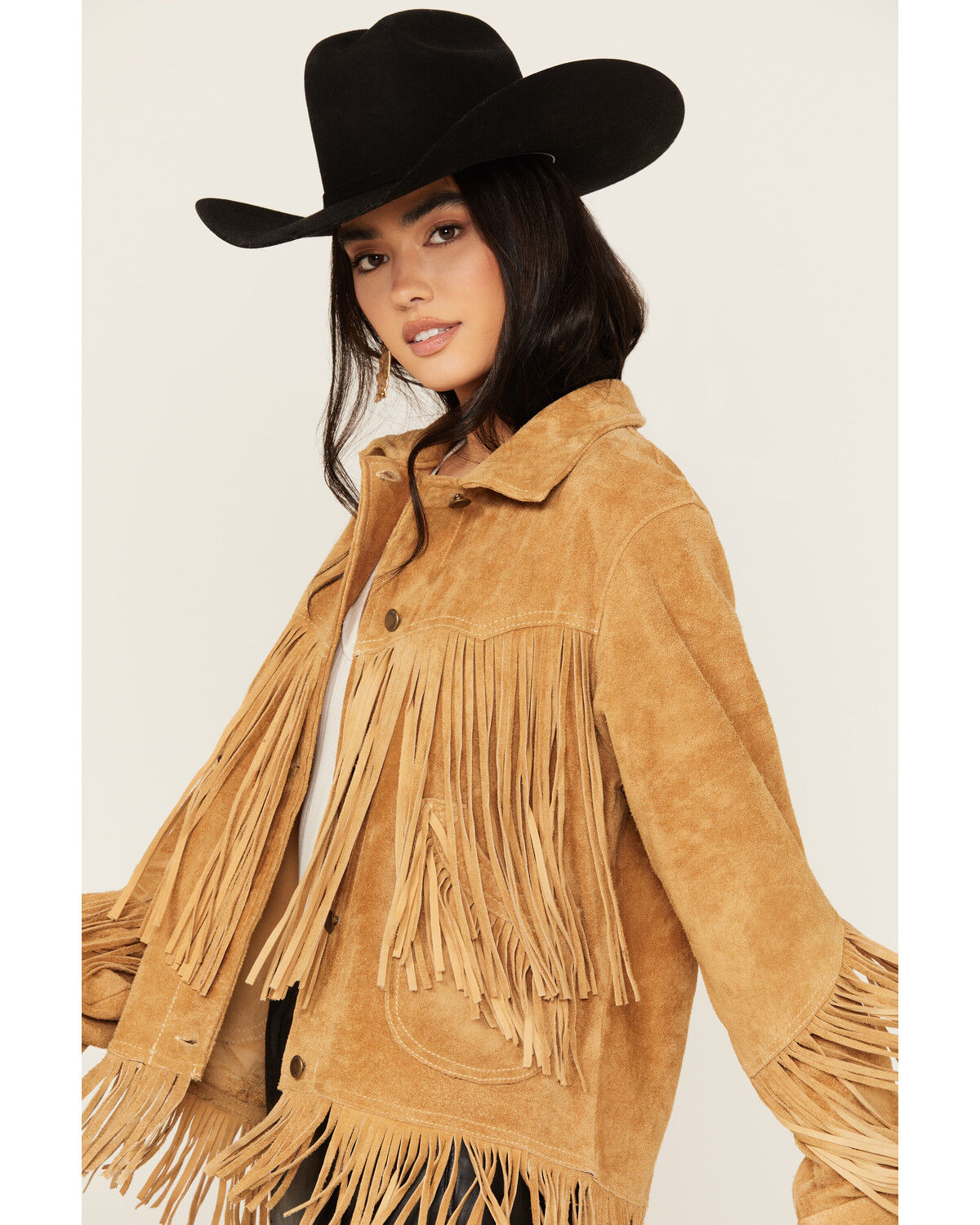 Image #2 - STS Ranchwear by Carroll Women's Suede Fringe Elsa Jacket, Camel, hi-res