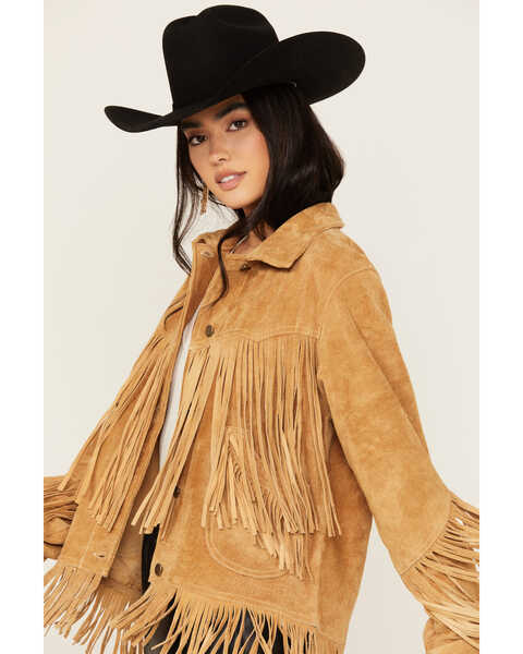 Image #2 - STS Ranchwear by Carroll Women's Suede Fringe Elsa Jacket , Camel, hi-res