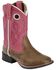 Laredo Girls' Pink Stitched Cowgirl Boots, Tan, hi-res
