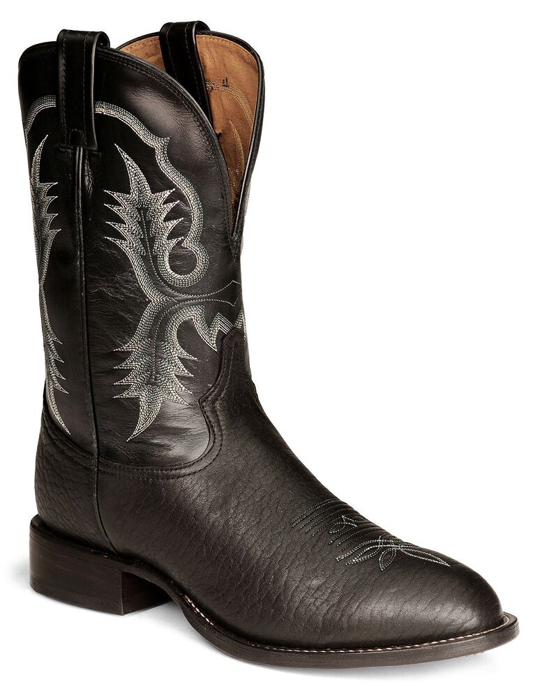 Tony Lama Black Bullhide Stockman Boots - Round Toe - Country Outfitter