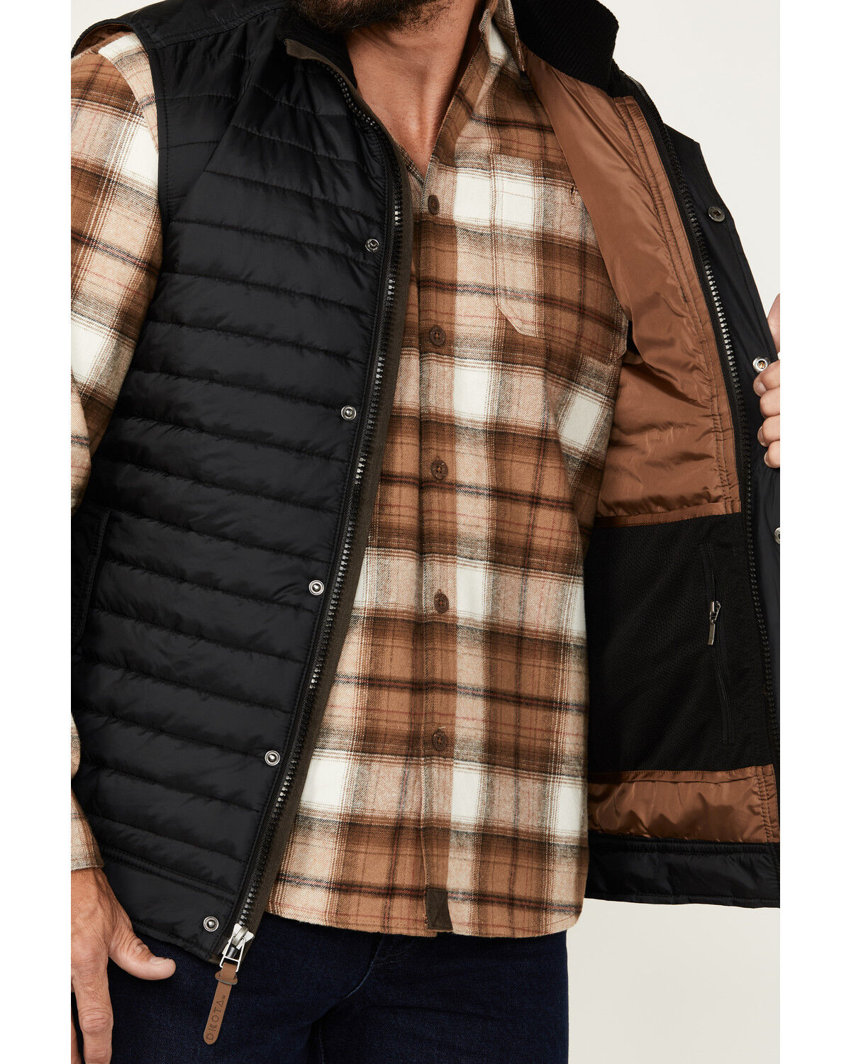 Image #3 - Dakota Grizzly Men's Brigade Quilted Insulated Vest, Black, hi-res