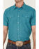 Image #3 - Cody James Men's Field Day Chambray Geo Print Short Sleeve Snap Western Shirt, Blue, hi-res