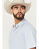 Image #2 - Ariat Men's Geo Print Short Sleeve Button-Down Performance Polo - Tall, White, hi-res