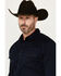 Image #2 - Blue Ranchwear Men's Rustler Solid Twill Long Sleeve Snap Stretch Western Work Shirt, Navy, hi-res