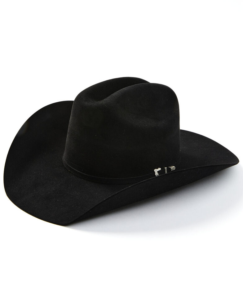 Atwood Black 5X Cattleman Fur Felt Western Hat , Black, hi-res
