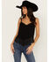 Image #1 - Idyllwind Women's Clemmons Fringe Tank, Black, hi-res