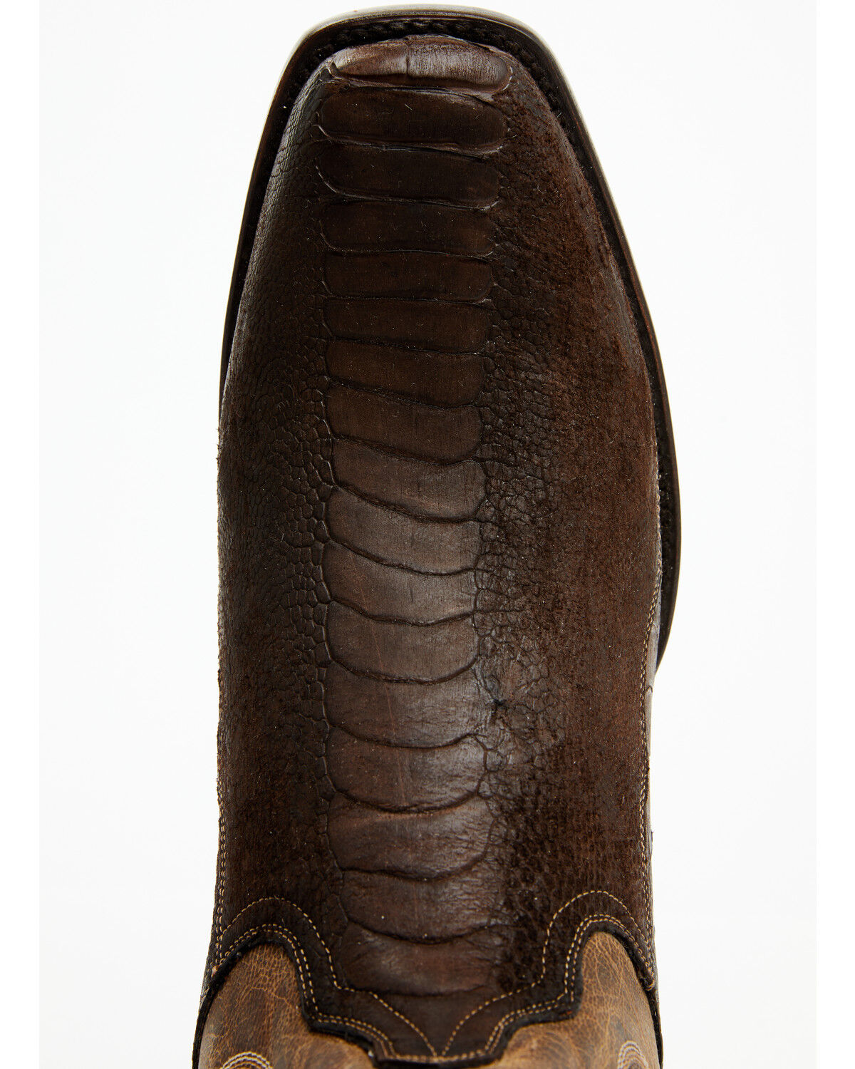 Image #6 - Dan Post Men's Exotic Ostrich Leg Western Boots - Square Toe, Chocolate, hi-res