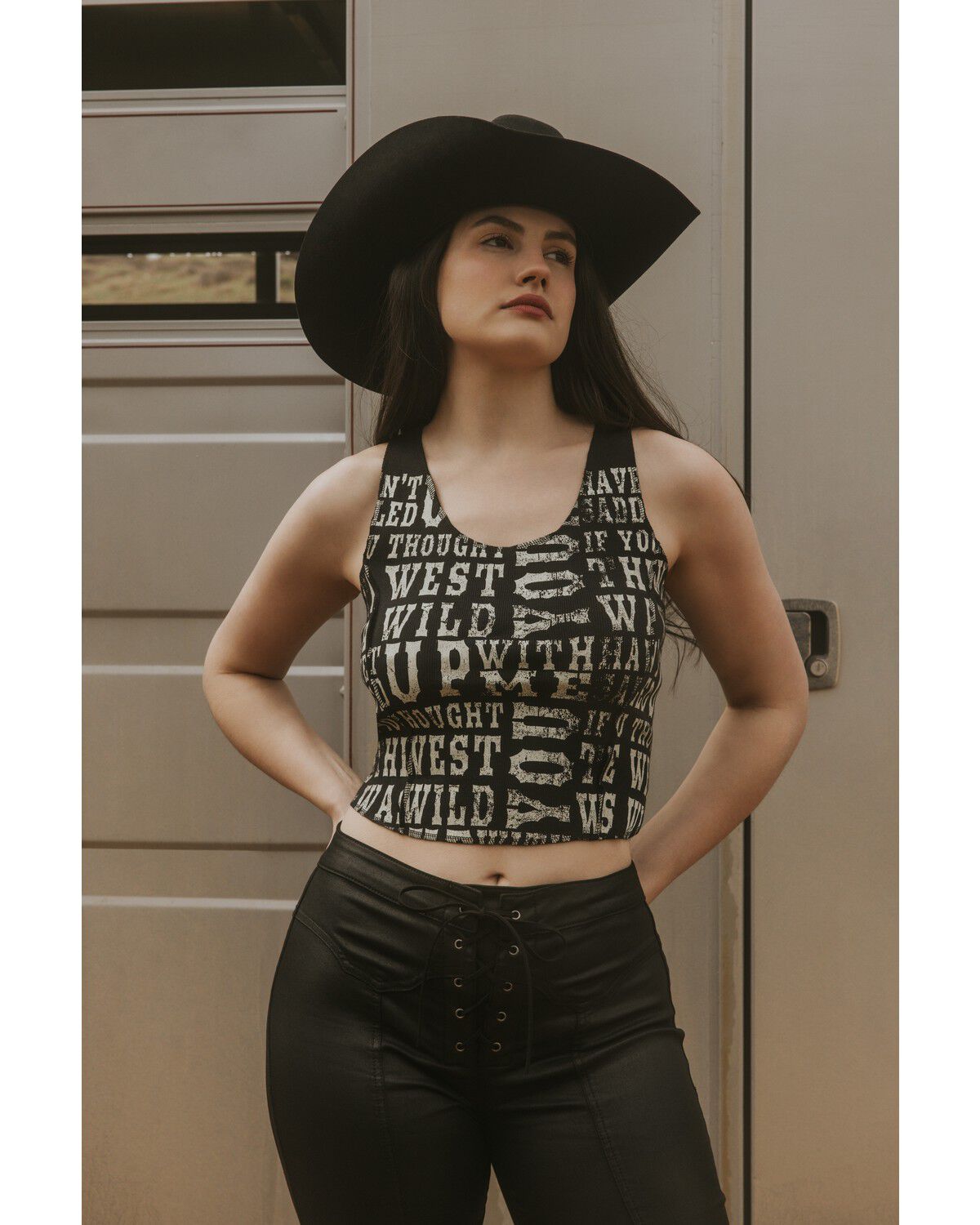 Image #1 - Idyllwind Women's Rhett The West Was Wild Graphic Rib Knit Tank, Black, hi-res