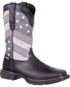 Durango Rebel Men's Faded Black Flag Western Boots - Square Toe , Black, hi-res