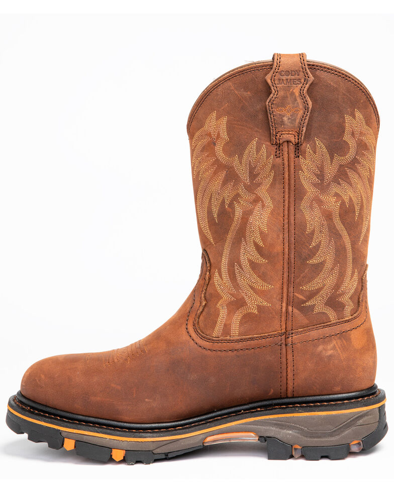 Cody James Men's Waterproof Decimator Western Work Boots - Steel Toe, Brown, hi-res