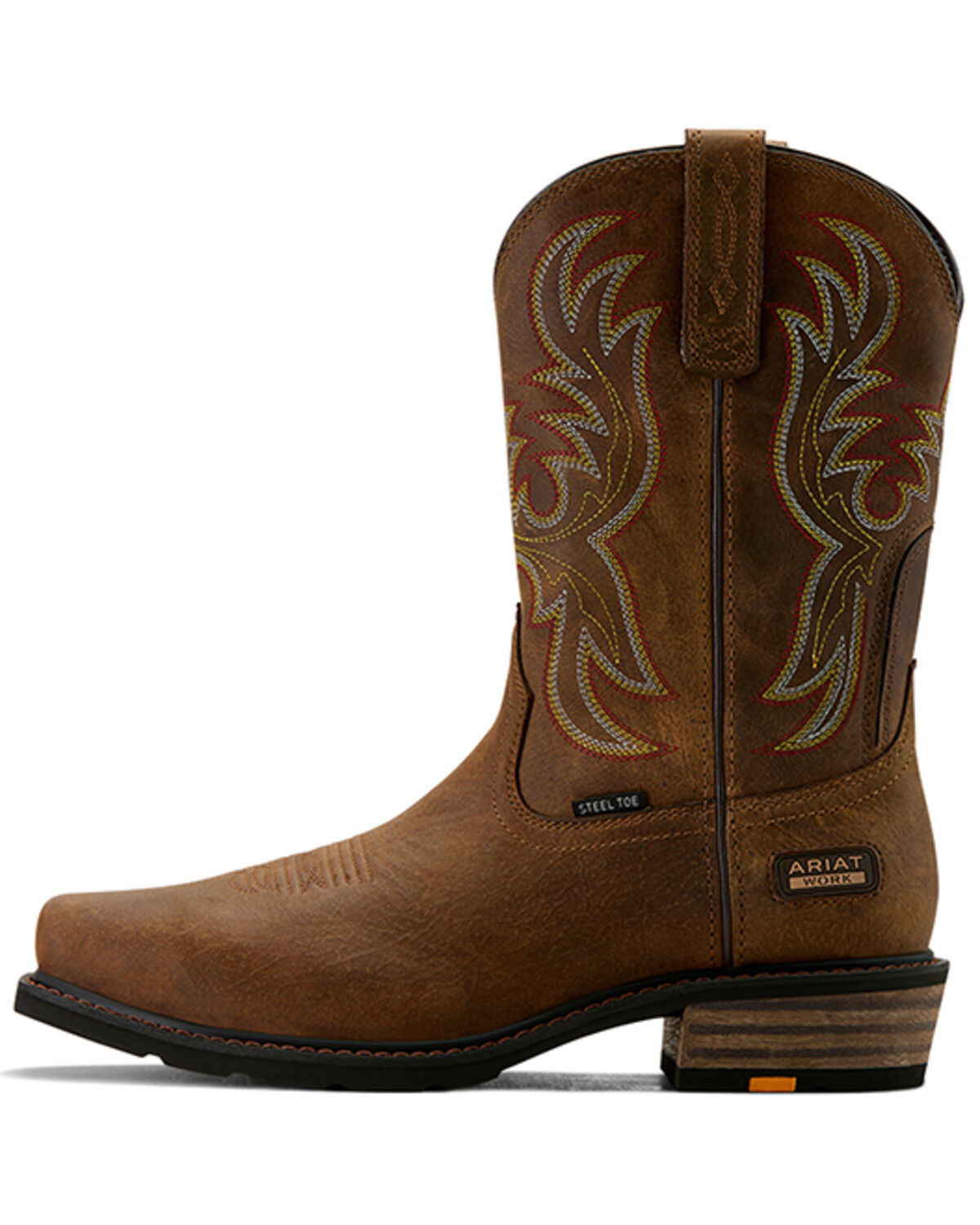 Image #2 - Ariat Men's Ironside Pull-On Work Boots - Steel Toe, Brown, hi-res