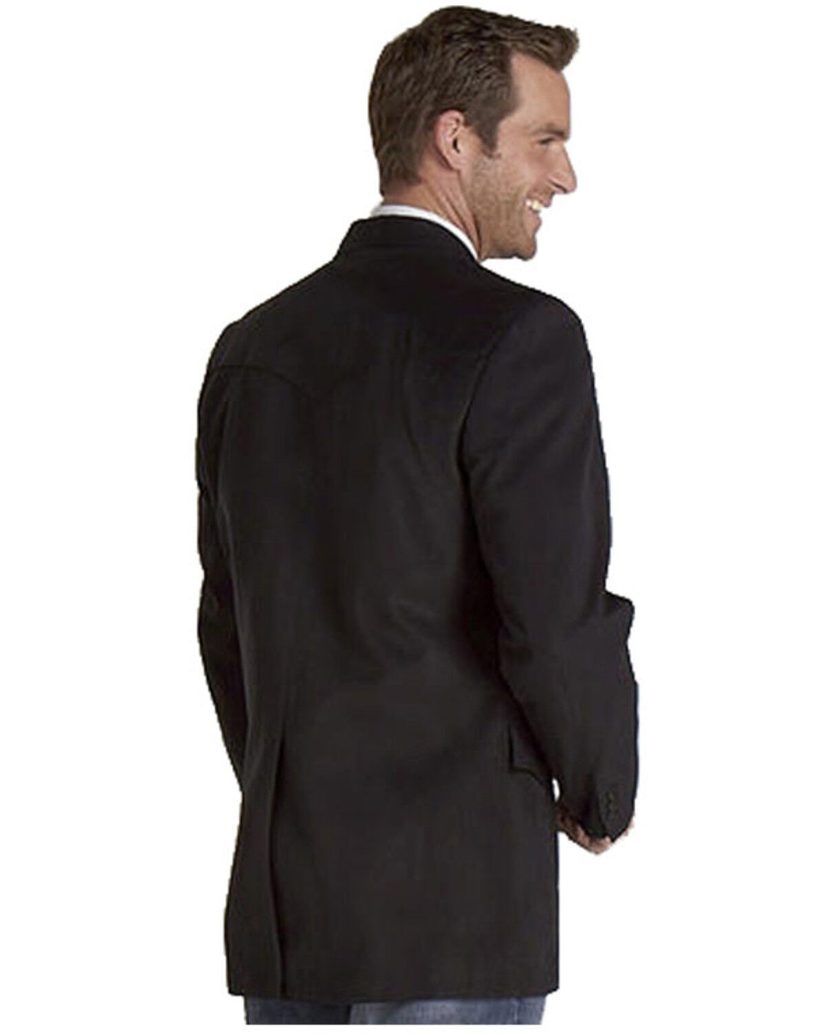Image #4 - Circle S Men's Microsuede Sportcoat - Tall, Black, hi-res