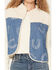 Image #3 - Fornia Women's Boot Barn Exclusive Sherpa Horseshoe Denim Vest, Cream, hi-res