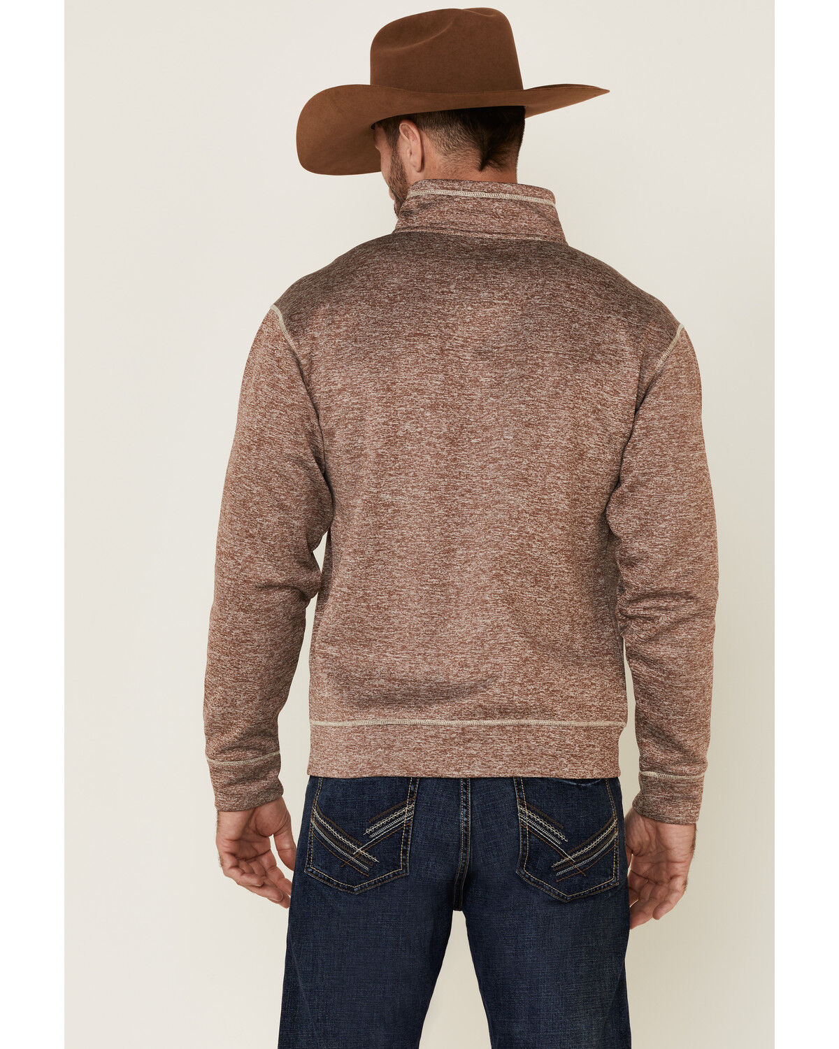 Image #5 - Cowboy Hardware Men's Brown Microfleece Zip-Up Jacket, , hi-res