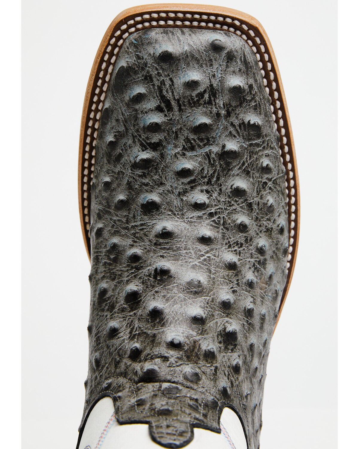 Image #6 - Horse Power Men's Ostrich Print Western Boots - Square Toe, Grey, hi-res