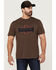 Image #1 - Brothers and Sons Men's Weathered Diamond Logo Slub Graphic T-Shirt, Brown, hi-res