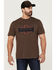 Image #1 - Brothers and Sons Men's Weathered Diamond Logo Slub Graphic T-Shirt , Brown, hi-res