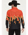 Image #4 - Panhandle Slim Men's Vintage Flame Print Long Sleeve Snap Western Shirt, Black, hi-res