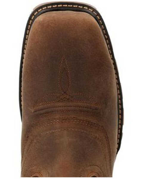 Image #6 - Durango Men's Saddle Waterproof Western Work Boots - Composite Toe, Brown, hi-res