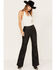 Wonderwest Women's Studded Leather Pant, Black, hi-res
