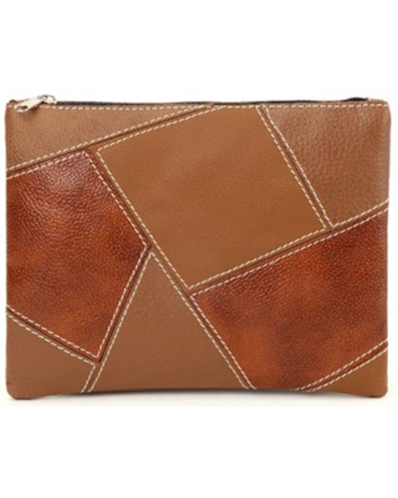 Prime Time Women's Brown Patchwork Pouch Bag, Brown, hi-res
