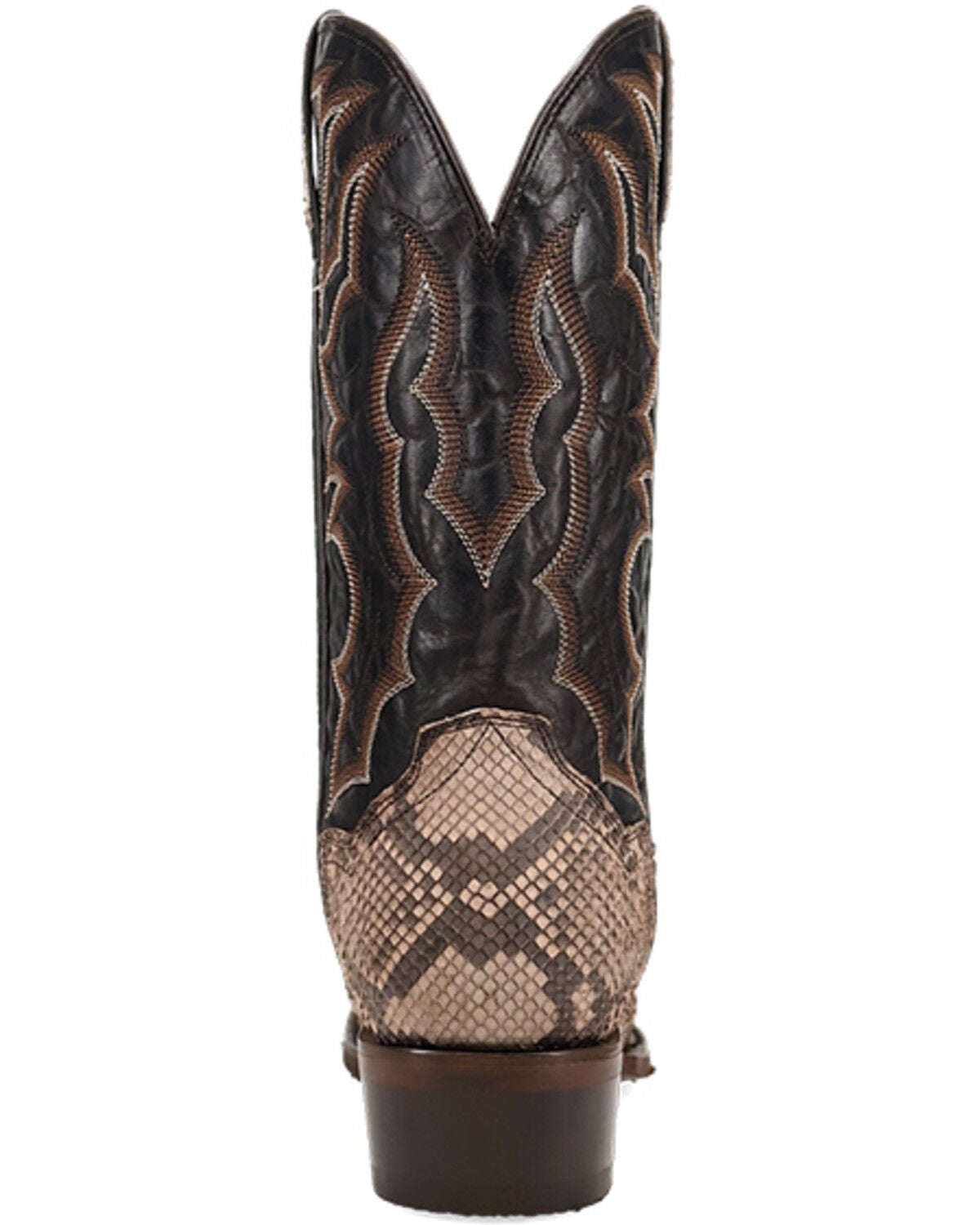 Image #5 - Dan Post Men's Exotic Python Western Boots - Square Toe, Chocolate, hi-res