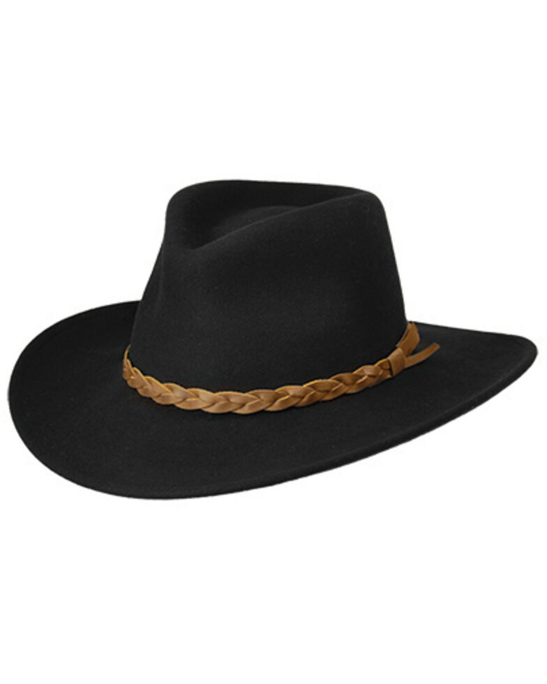 Master Hatters Men's Traveler Black Crushable Hat, Black, hi-res