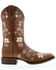 Image #2 - Botas Caborca For Liberty Black Women's Floral Embroidered Western Boots - Square Toe, , hi-res