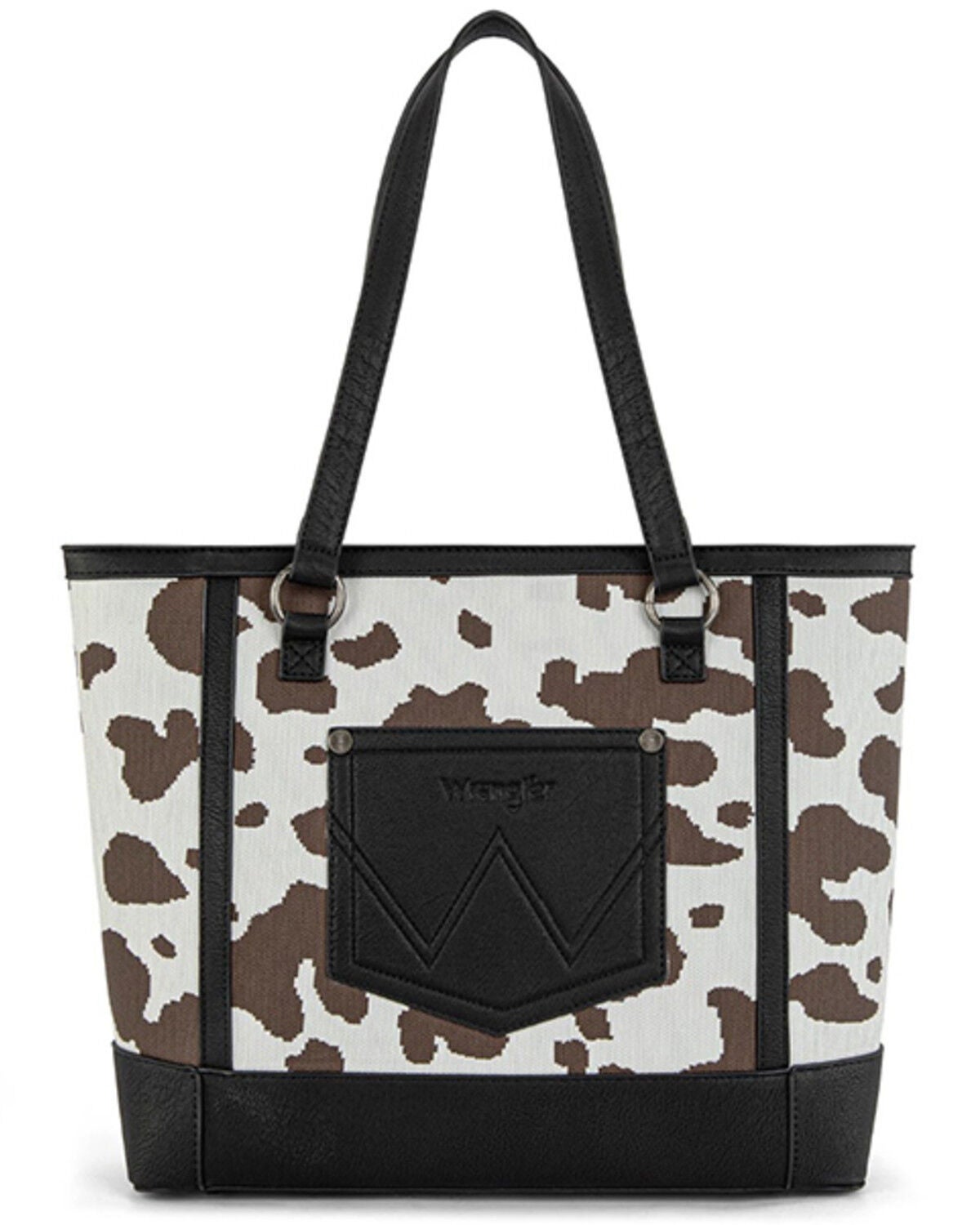 Image #2 - Wrangler Women's Cow Print Tote Bag, Black, hi-res
