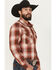 Image #2 - Pendleton Men's Frontier Plaid Print Long Sleeve Snap Western Shirt, Brick Red, hi-res