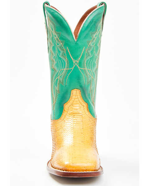 Dan Post Women's Exotic Watersnake Skin Western Boots - Broad Square Toe, Gold, hi-res