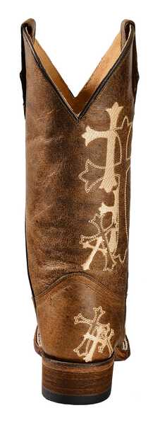 Image #7 - Circle G Women's Cross Embroidered Western Boots - Square Toe, Chocolate, hi-res