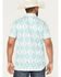 Image #4 - Rock & Roll Denim Men's Southwestern Print Short Sleeve Button-Down Stretch Polo Shirt, Aqua, hi-res